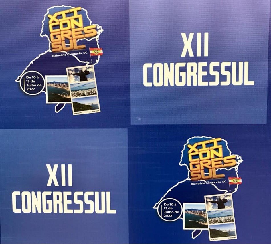 Arte de divulgação do 12º Congressul em Balneário Camboriú