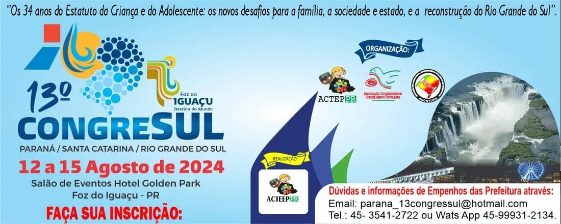 Panfleto do 13º Congressul em Foz do Iguaçu