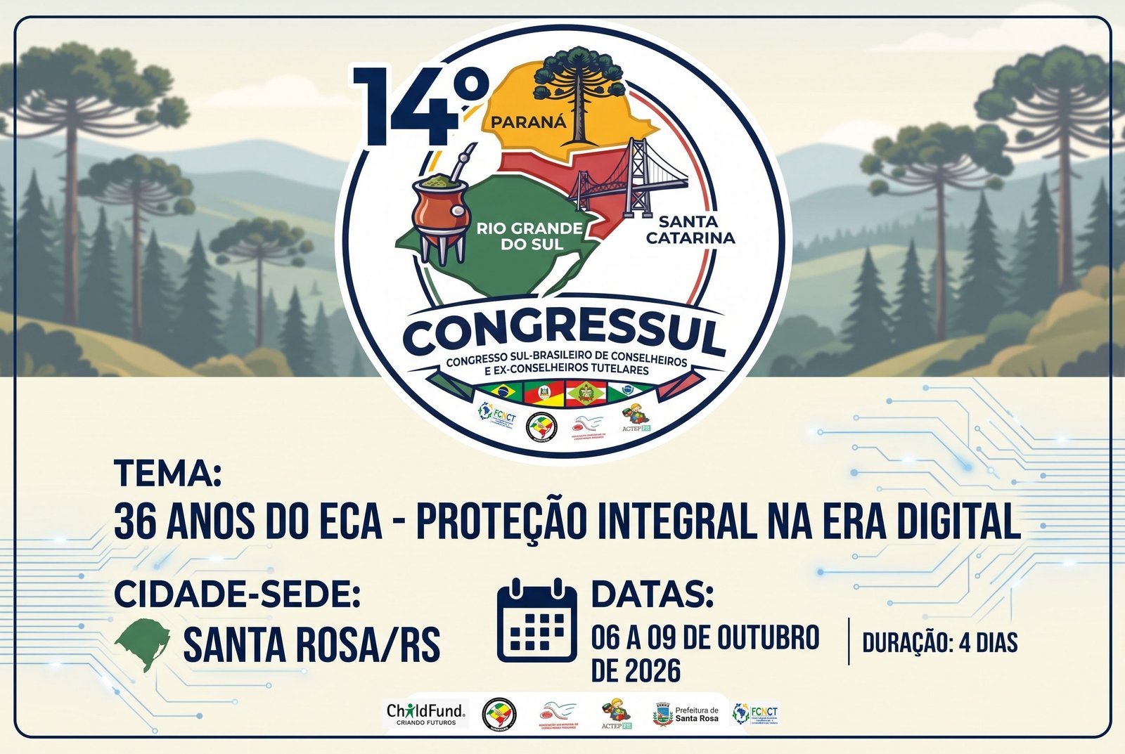 Arte oficial do 14º Congressul em Santa Rosa/RS